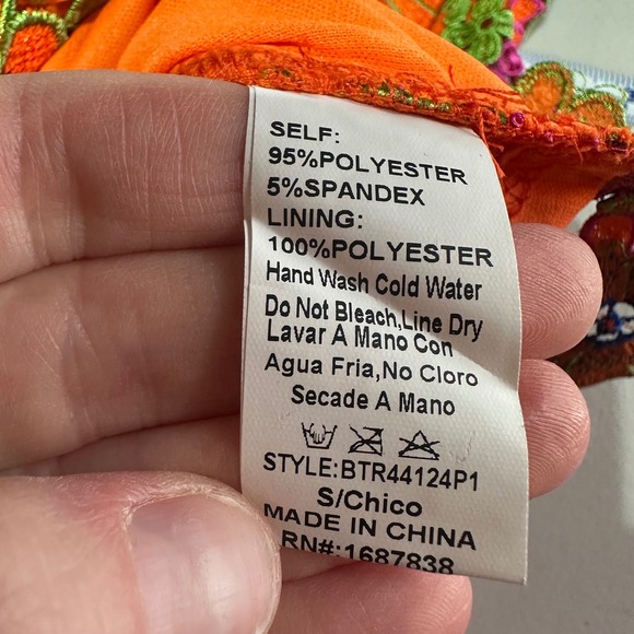 Akira Iris Orange Floral Embroidered Lace Shorts Size S Hot Pants Party Colorful - Picture 4 of 10